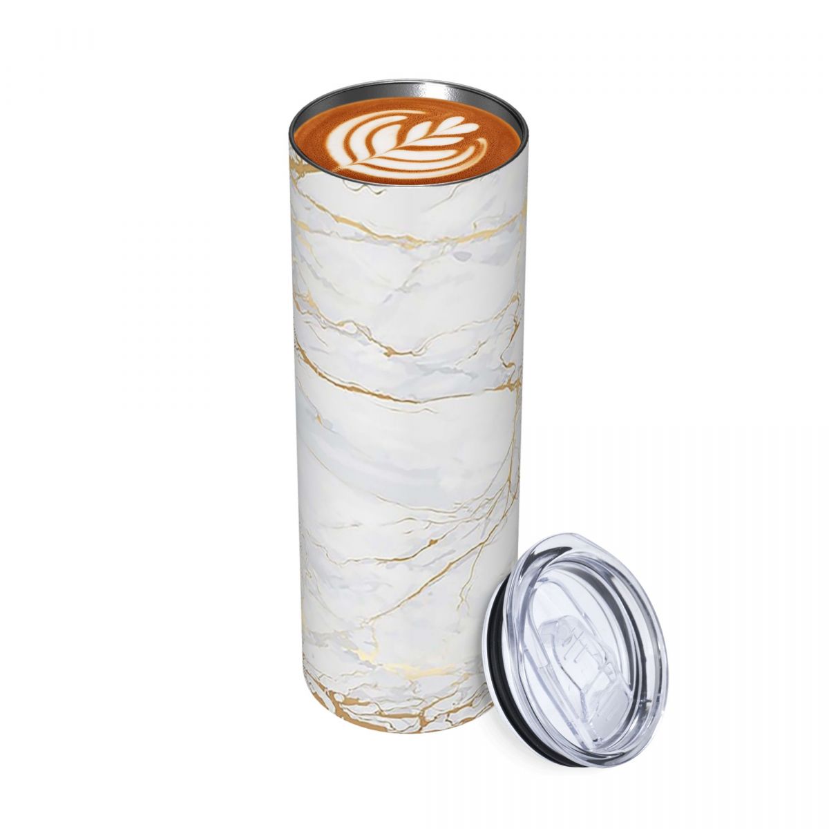 Бело-золотой мраморный термос  – обзор и цена Tumbler 20Oz White